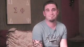 This Macho Man Gets His First BJ From A Guy