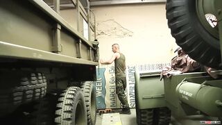 Army stud Reece ass fucks twink Edwin