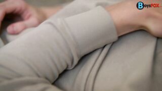 Emptying his Big Twink Cock after work