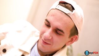 His long teen cock gets so hard!