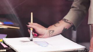 Art Student Femboy Helps Paint Cumshot Masterpiece